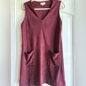 Francesca's Collections Red Sheath Mini Dress V-Neck Sleeveless